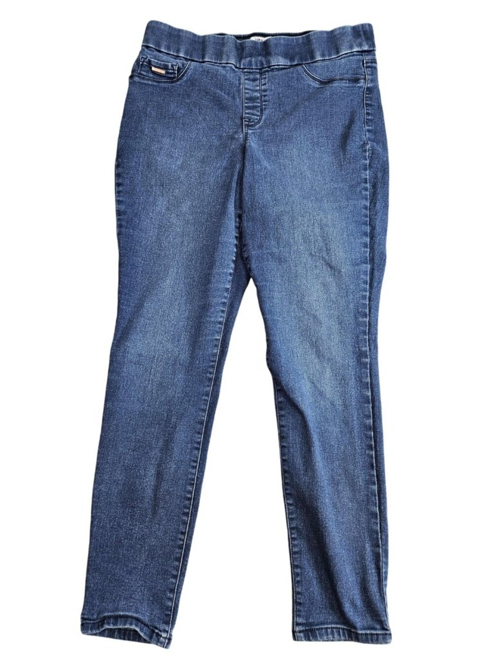 Nine West Jegging Jeans Womens 16 Blue Med‎ Wash High Rise Pull On Stretch Denim